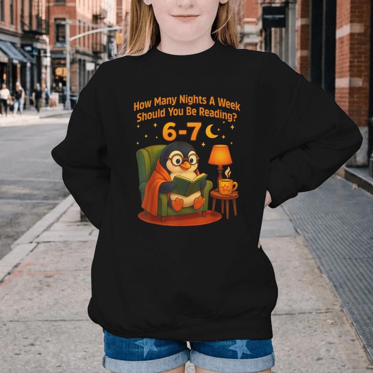 Reading 6 7 Six Seven Meme English Teacher Book Lover Youth Crewneck Sweatshirt
