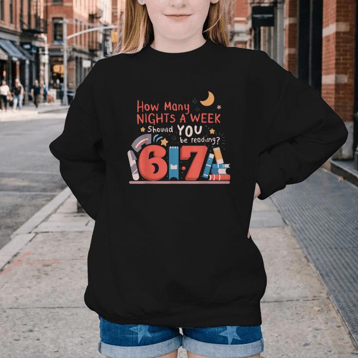 Reading 67 Meme English Teacher 67 Book Lover Humor Youth Crewneck Sweatshirt
