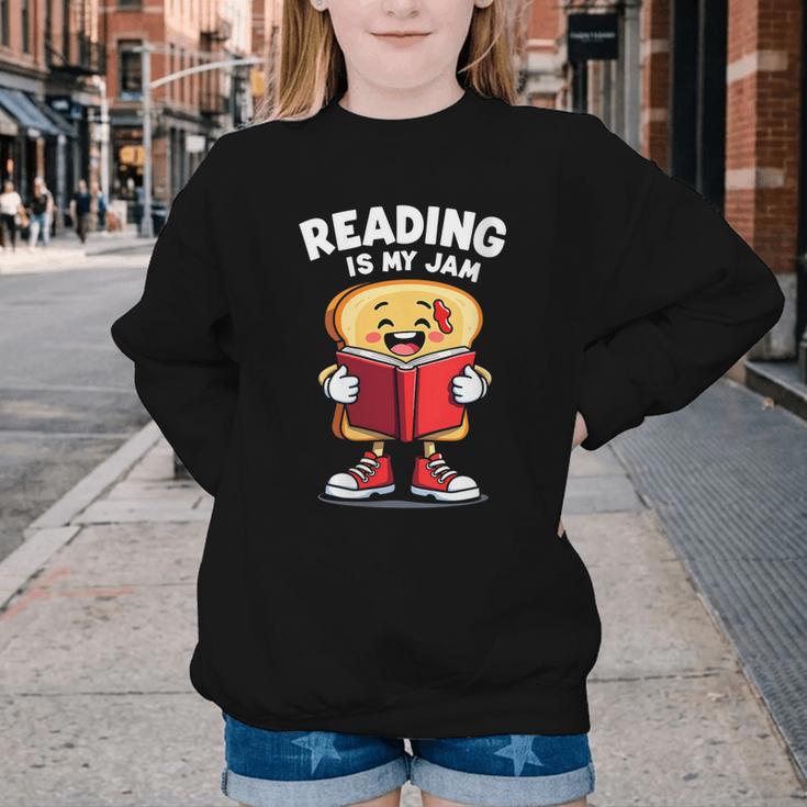 Reading Is My Jam I Love To Read Books Youth Crewneck Sweatshirt