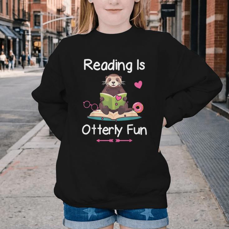 Reading Is Otterly Fun Sea Otter Book Loving Librarian Youth Crewneck Sweatshirt Reading Is Otterly Fun Sea Otter Book Loving Librarian Youth Crewneck Sweatshirt