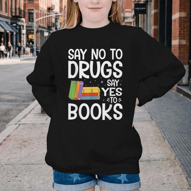 Red Ribbon Week Say No To Drugs Say Yes To Books Drug Free Youth Crewneck Sweatshirt Red Ribbon Week Say No To Drugs Say Yes To Books Drug Free Youth Crewneck Sweatshirt