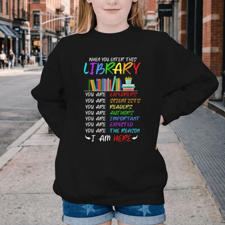 Retro Librarian Book Reader Library Book Reading Youth Crewneck Sweatshirt