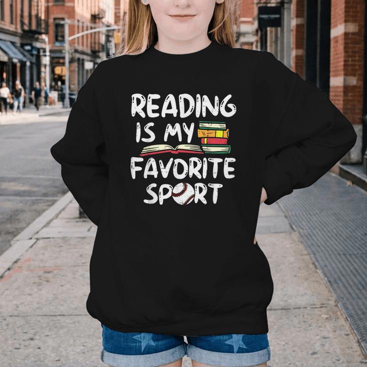Retro Reading Is My Favorite Sport Baseball World Book Day Youth Crewneck Sweatshirt Retro Reading Is My Favorite Sport Baseball World Book Day Youth Crewneck Sweatshirt