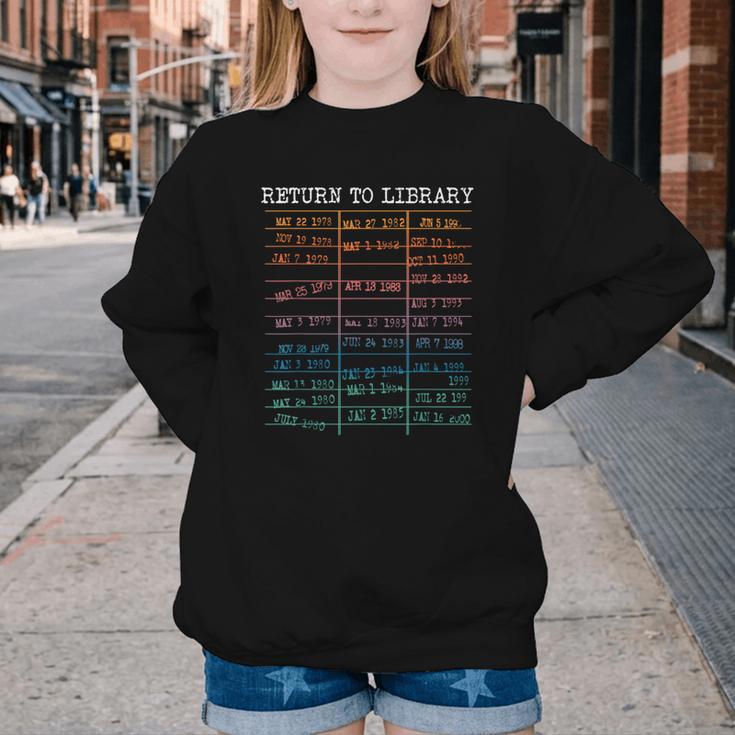 Return To Library Card Book Due Date Bookish Reading Youth Crewneck Sweatshirt Return To Library Card Book Due Date Bookish Reading Youth Crewneck Sweatshirt