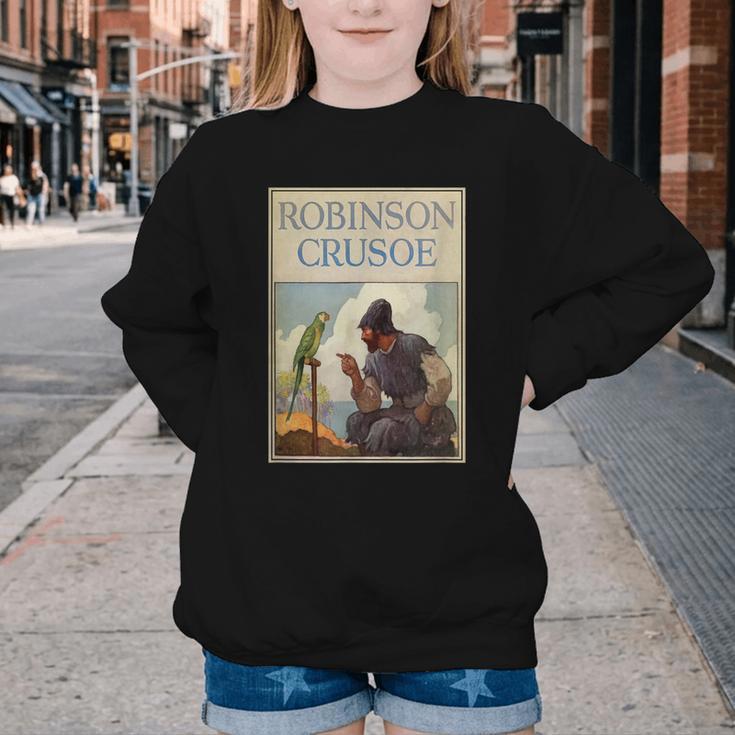 Robinson Crusoe Book Cover 1920 Youth Crewneck Sweatshirt