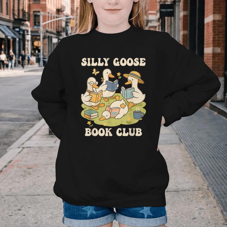 Silly-Goose Book Club Goose And Book Lovers Youth Crewneck Sweatshirt Silly-Goose Book Club Goose And Book Lovers Youth Crewneck Sweatshirt