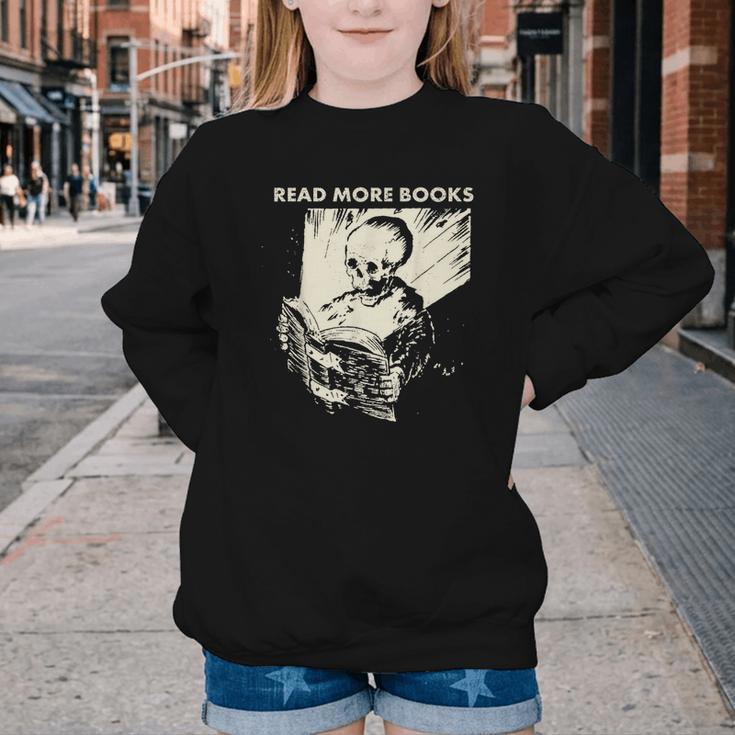 Skeleton Read More Books Youth Crewneck Sweatshirt Skeleton Read More Books Youth Crewneck Sweatshirt