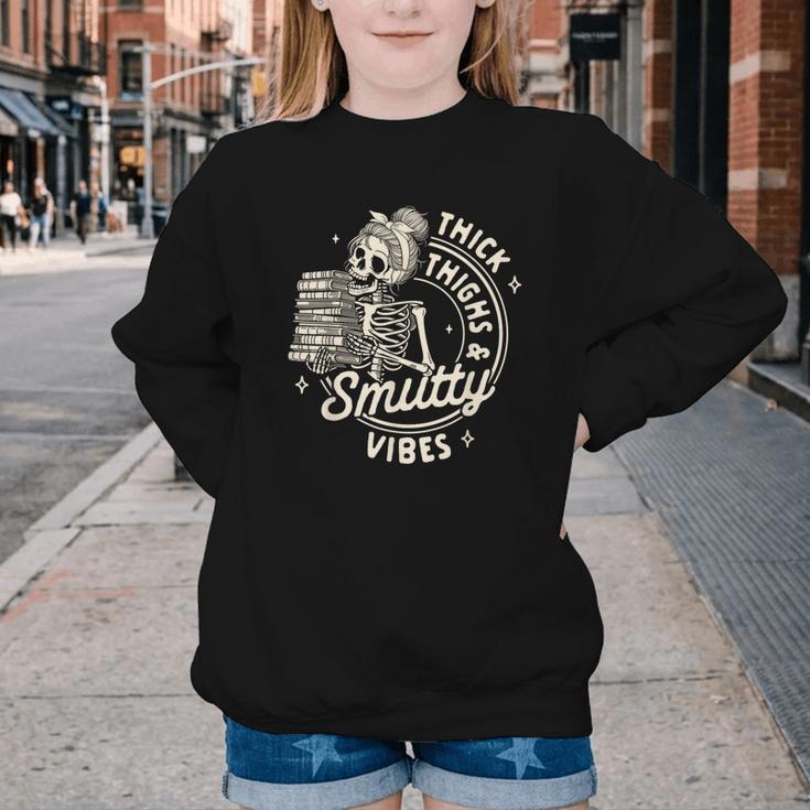 Smut Book Reader Spicy Romance Thick Thighs & Smutty Vibes Youth Crewneck Sweatshirt Smut Book Reader Spicy Romance Thick Thighs & Smutty Vibes Youth Crewneck Sweatshirt