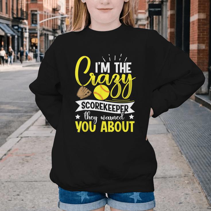 Softball Scorekeeper For a Score Book Keeper Youth Crewneck Sweatshirt