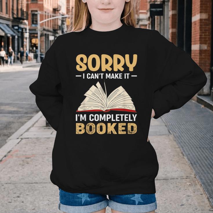 Sorry I Can't Make It I'm Completely Booked Book Reading Youth Crewneck Sweatshirt