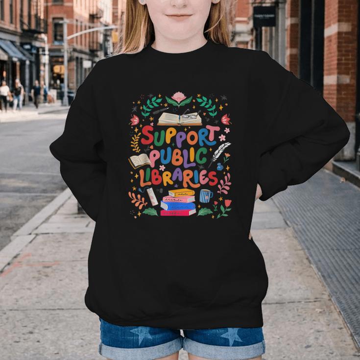 Support Public Libraries Book Nerd Outfit For Book Lovers Youth Crewneck Sweatshirt Support Public Libraries Book Nerd Outfit For Book Lovers Youth Crewneck Sweatshirt