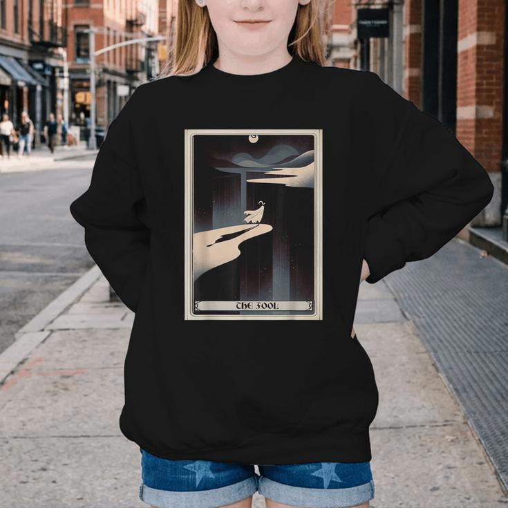 Tarot Cards Guide Book Esoteric Mysticism Clothing The Fool Tarot Card -Adults & Kids Small Short Sleeve Crew Neck Classic Fit Youth Crewneck Sweatshirt