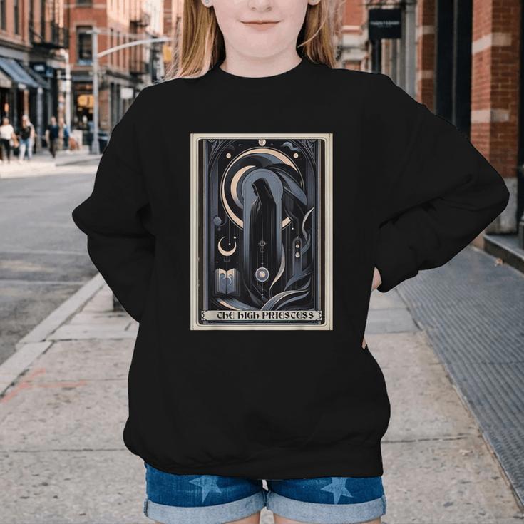 Tarot Cards Guide Book Esoteric Mysticism Clothing The High Priestess -Adults Small Classic Fit Short Sleeve Youth Crewneck Sweatshirt