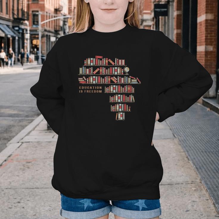 History Book Education Is Freedom Youth Crewneck Sweatshirt