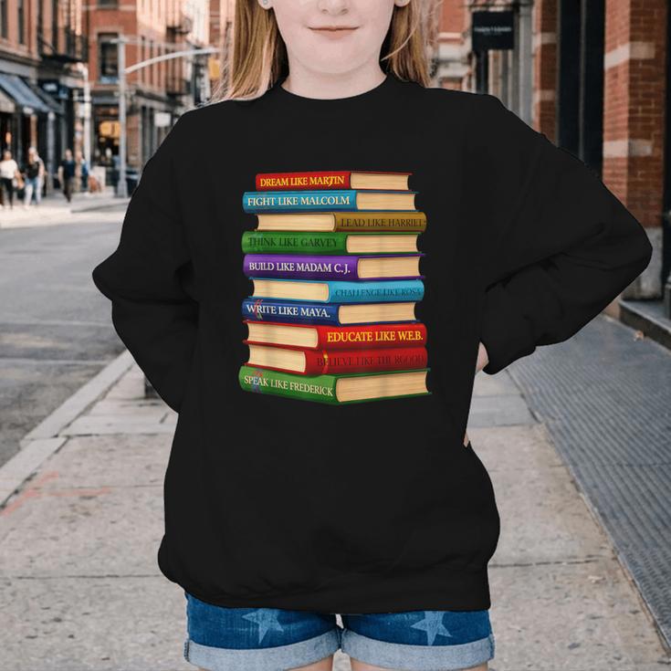 History Month Educated Black Leaders Reading Books Youth Crewneck Sweatshirt