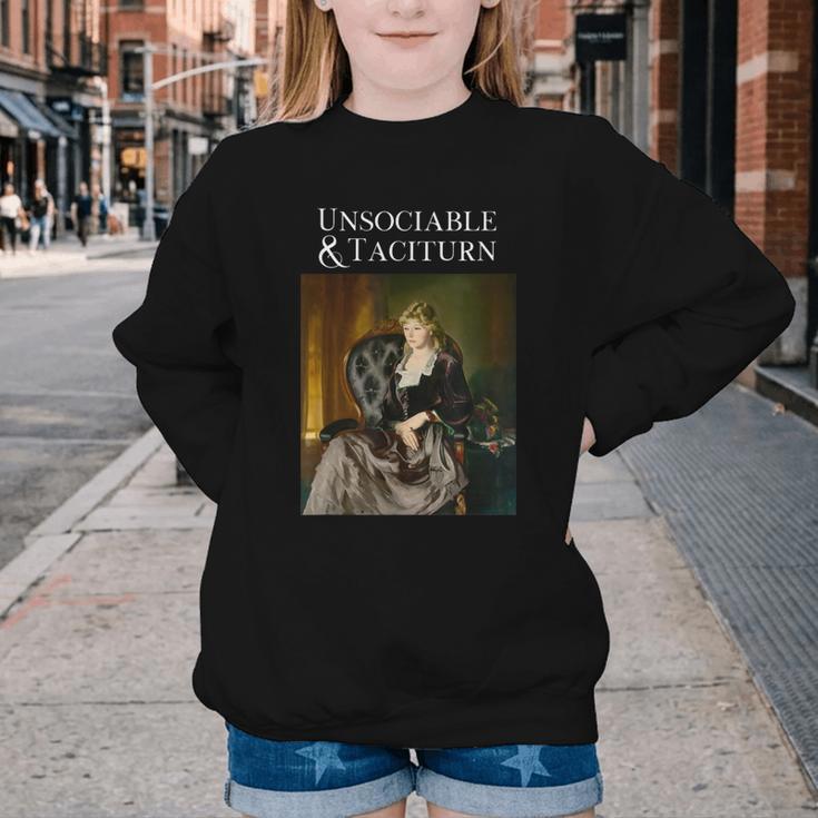 Unsociable And Taciturn Jane Austin Quote Book Classic Lit Youth Crewneck Sweatshirt