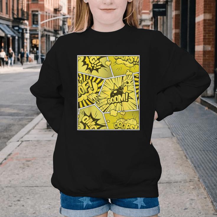 Varsity-Gold Yellow Comic Book University Varsity-Gold Youth Crewneck Sweatshirt Varsity-Gold Yellow Comic Book University Varsity-Gold Youth Crewneck Sweatshirt