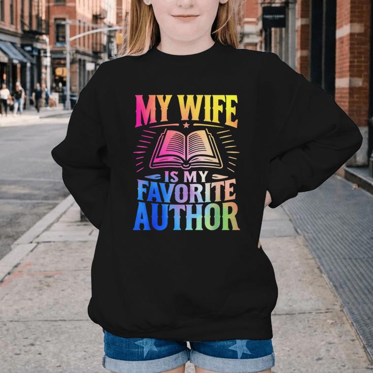 My Wife Is My Favorite Author Book Writer Writing Husband Youth Crewneck Sweatshirt My Wife Is My Favorite Author Book Writer Writing Husband Youth Crewneck Sweatshirt