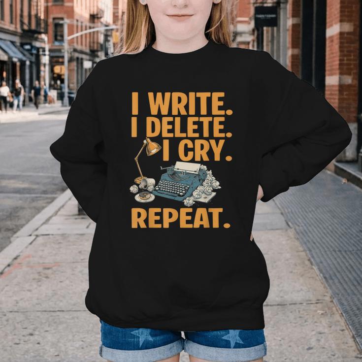 I Write Book Writer Author Book Writing Novelist Youth Crewneck Sweatshirt I Write Book Writer Author Book Writing Novelist Youth Crewneck Sweatshirt