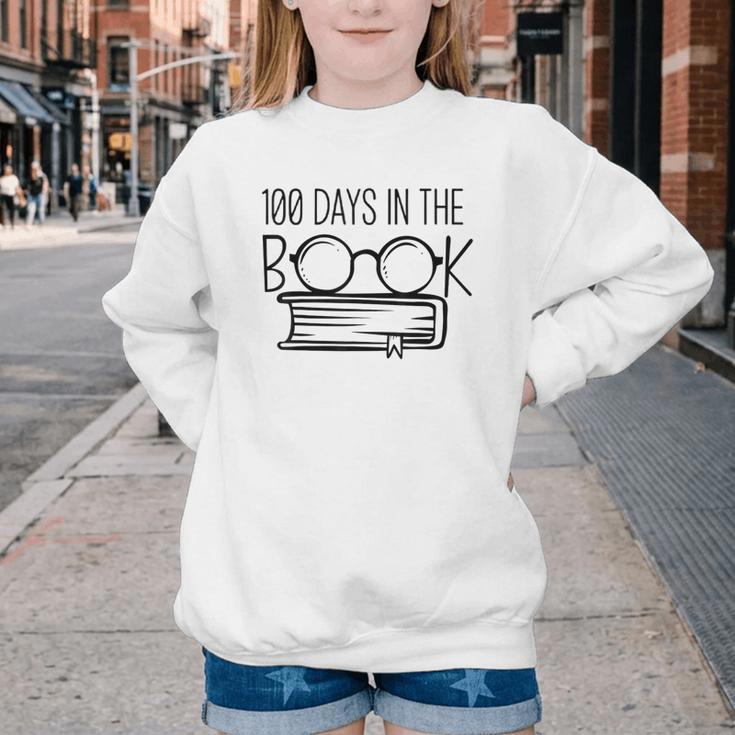 100 Days Of SCHOOKBook Nerd Book Lover Reading Librarian Boo Youth Crewneck Sweatshirt