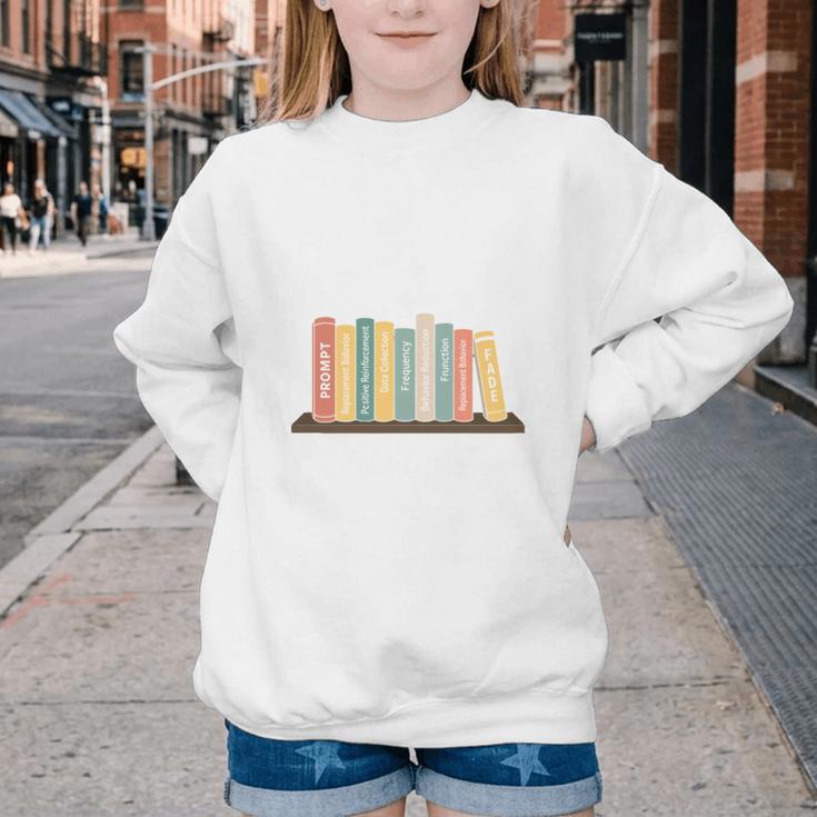 Applied Behavior Analysis Book Wildflower ABA RBT Therapist Youth Crewneck Sweatshirt Applied Behavior Analysis Book Wildflower ABA RBT Therapist Youth Crewneck Sweatshirt