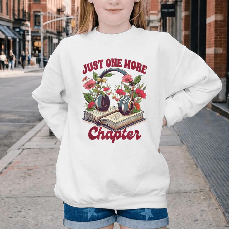 Audiobook Lover Bookish Headphones Just One More Chapter Youth Crewneck Sweatshirt Audiobook Lover Bookish Headphones Just One More Chapter Youth Crewneck Sweatshirt