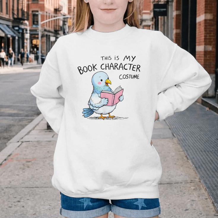 This Is My Book Character Costume I Pigeon Reading Tee Youth Crewneck Sweatshirt