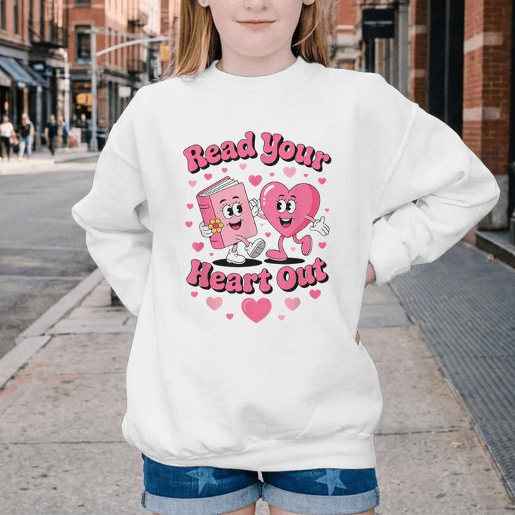 Book Lover Read Your Heart Out Teacher Kids Valentines Youth Crewneck Sweatshirt Book Lover Read Your Heart Out Teacher Kids Valentines Youth Crewneck Sweatshirt