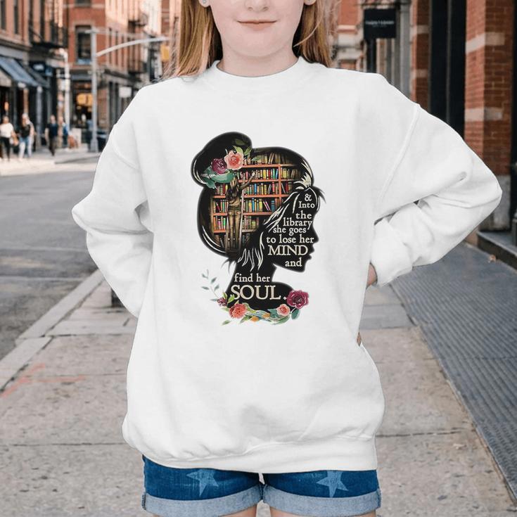 Book Reading Bookworm Book Lover Women Kids Girls Librarian Youth Crewneck Sweatshirt