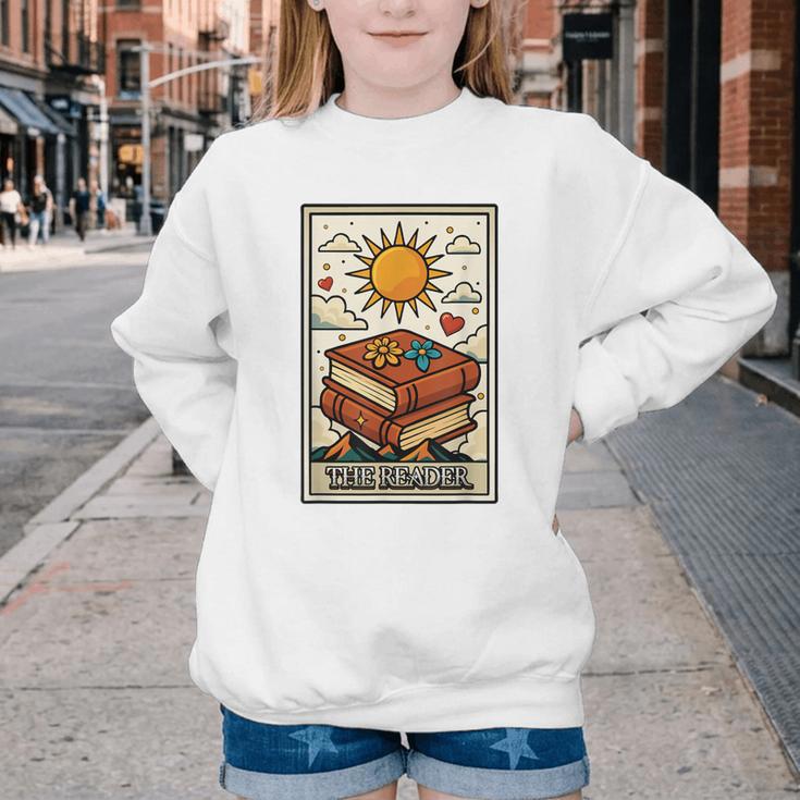 Book Reading Tarot Card The Reader Youth Crewneck Sweatshirt