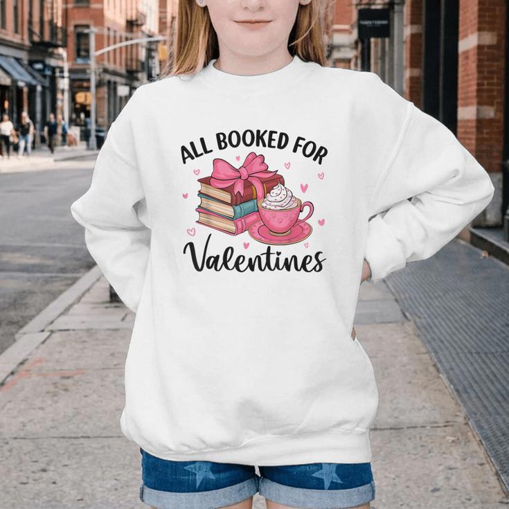 All Booked For Valentine Teacher Valentines Day Book Lover Youth Crewneck Sweatshirt All Booked For Valentine Teacher Valentines Day Book Lover Youth Crewneck Sweatshirt