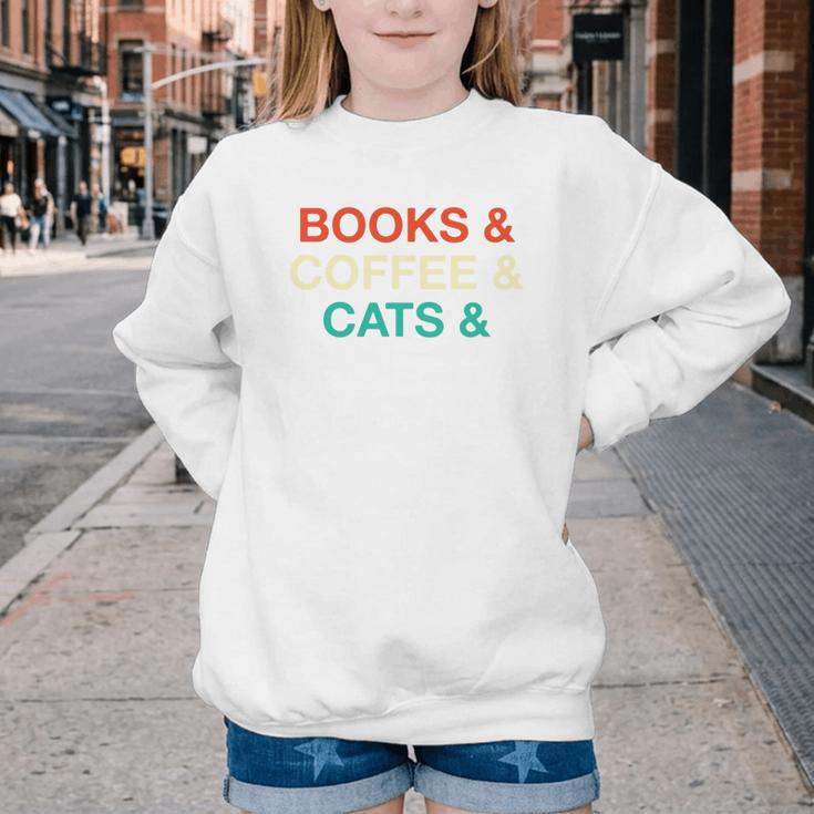 Books Coffee Cats Social Justice Youth Crewneck Sweatshirt