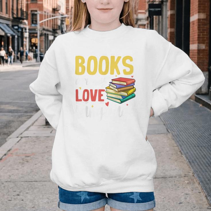 Books Are My Love Language Stack Youth Crewneck Sweatshirt