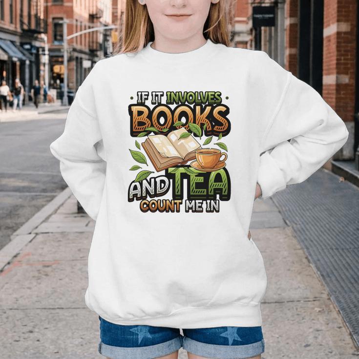 Bookworm If It Involves Books And Tea Lover Reading Premium Tri-Blend Youth Crewneck Sweatshirt