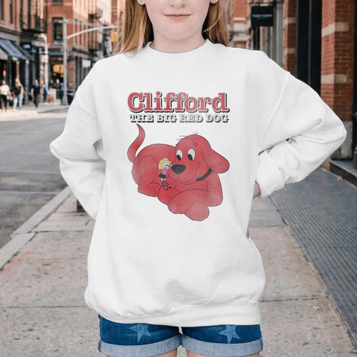 Clifford The Big Red Dog Clifford And Emily Book Cover Youth Crewneck Sweatshirt Clifford The Big Red Dog Clifford And Emily Book Cover Youth Crewneck Sweatshirt