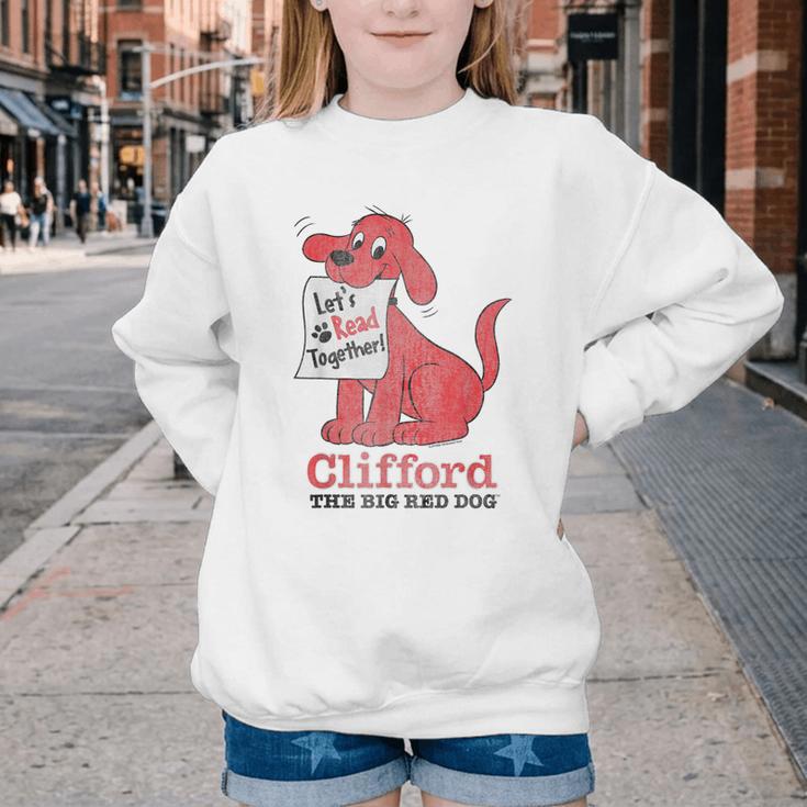 Clifford The Big Red Dog Let's Read Together Vintage Book Youth Crewneck Sweatshirt