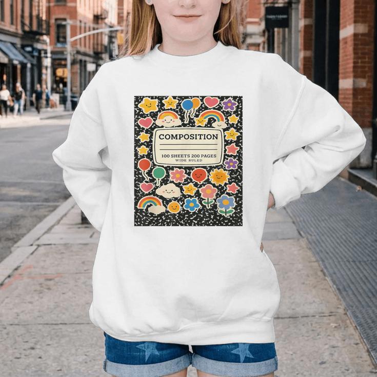 Composition Notebook Costume Teacher Matching Halloween Book Youth Crewneck Sweatshirt Composition Notebook Costume Teacher Matching Halloween Book Youth Crewneck Sweatshirt