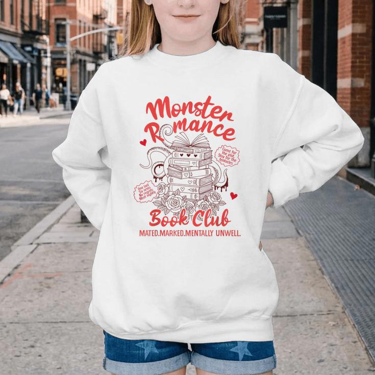 Dark Romance Reader Reading Monster Romance Book Club Youth Crewneck Sweatshirt