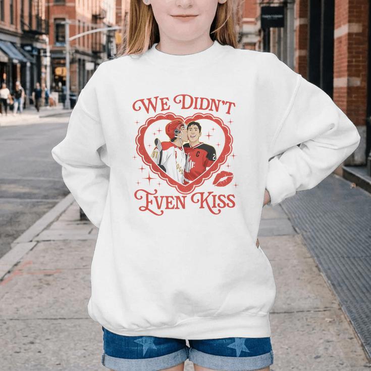 We Didn't Even Kiss Hockey Romance Book Youth Crewneck Sweatshirt