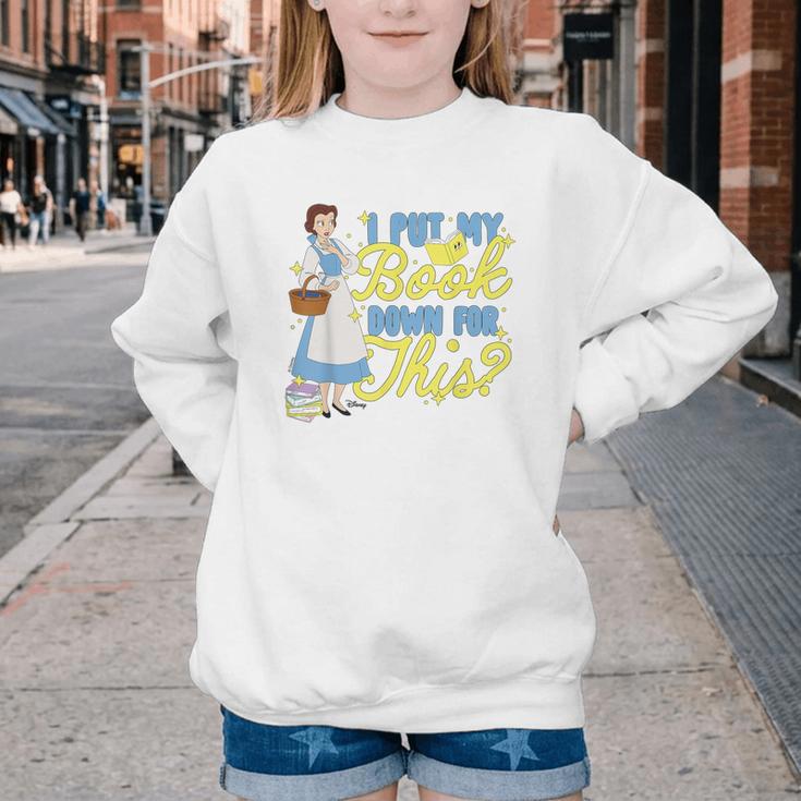 Disney Princess Belle I Put My Book Down For This Youth Crewneck Sweatshirt
