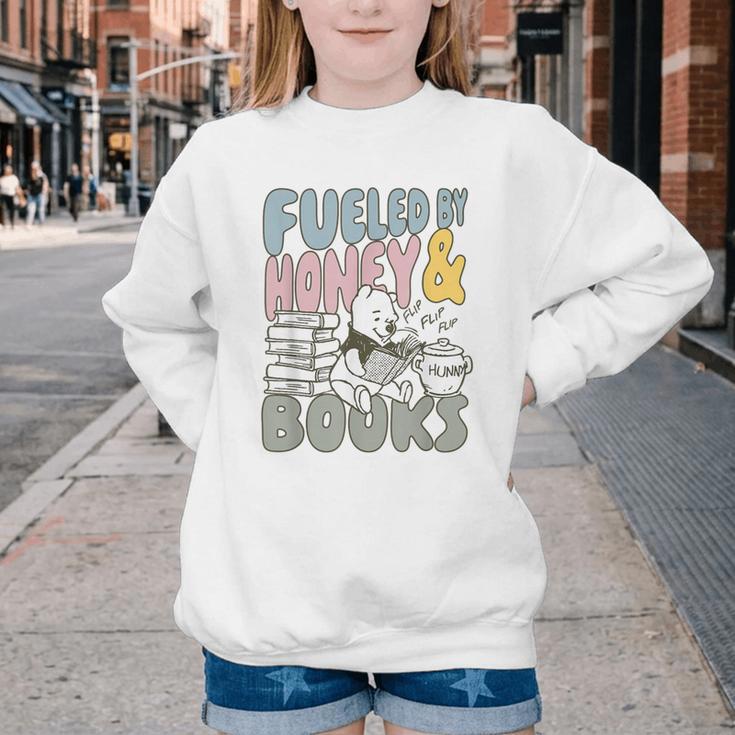Disney Winnie The Pooh Fueled By Honey & Books Sketch Youth Crewneck Sweatshirt