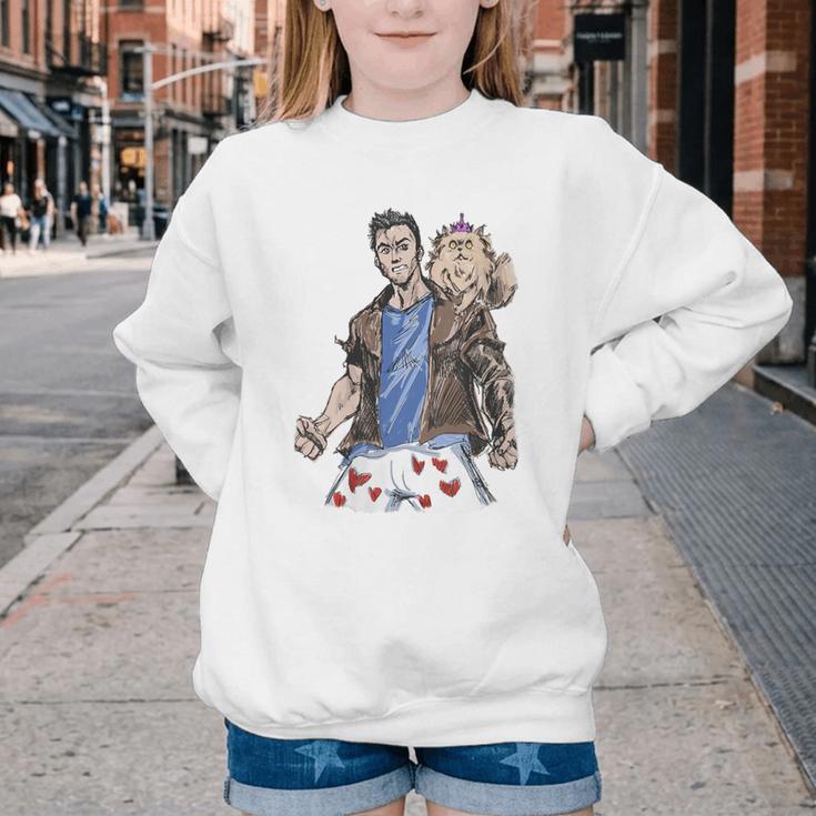 Dungeon Crawler Carl Sketchbook Princess Donut And Carl Book Youth Crewneck Sweatshirt Dungeon Crawler Carl Sketchbook Princess Donut And Carl Book Youth Crewneck Sweatshirt