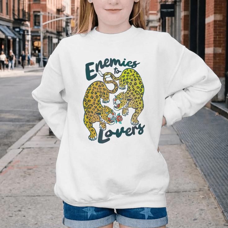 Enemies To Lovers Jaguar Tee Romance Book Plot Device Trope Youth Crewneck Sweatshirt