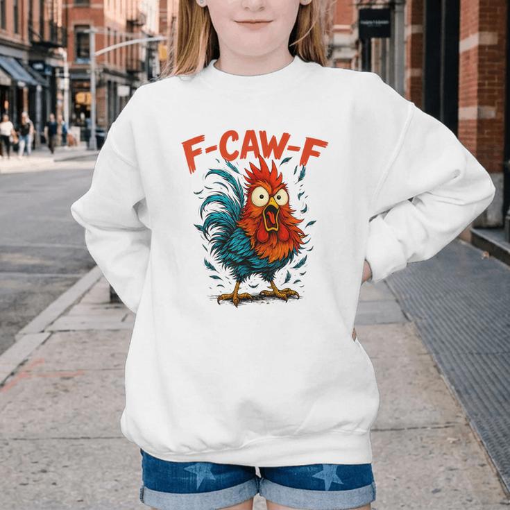 F-Caw-F Rooster F Awk F Chicken Coffee Romance Books Lover Youth Crewneck Sweatshirt F-Caw-F Rooster F Awk F Chicken Coffee Romance Books Lover Youth Crewneck Sweatshirt