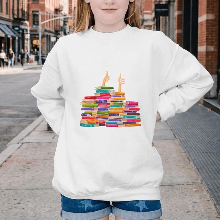 I'm Fine Reading Books Reader Book Lover Librarian Youth Crewneck Sweatshirt