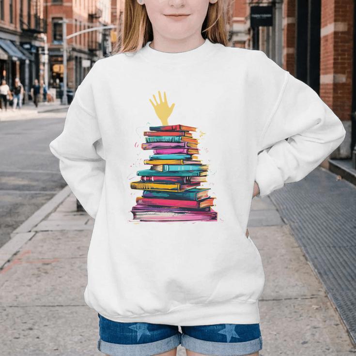 I'm OK Reading Books Library Bookworm Bookish Book Lover Youth Crewneck Sweatshirt