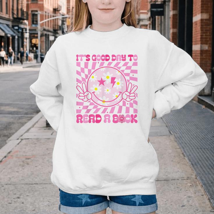 It's Good Day To Read Book Library Reading Lovers Youth Crewneck Sweatshirt