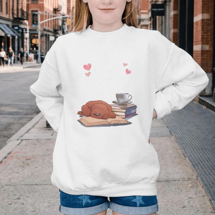 Just a Girl Who Loves Dogs Books Coffee T-Shirt Youth Crewneck Sweatshirt Just a Girl Who Loves Dogs Books Coffee T-Shirt Youth Crewneck Sweatshirt