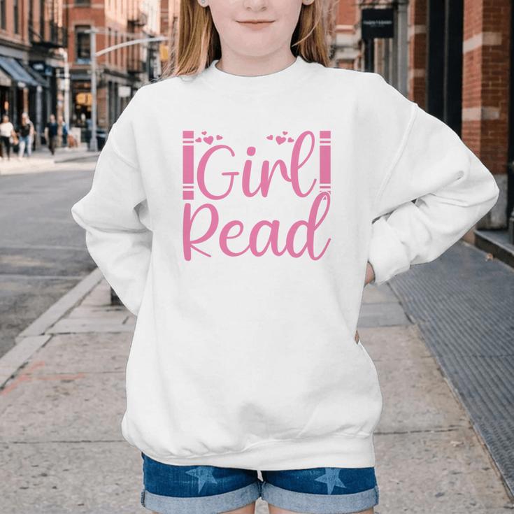 Just A Girl Who Loves To Read Book Lover Reading Books Youth Crewneck Sweatshirt