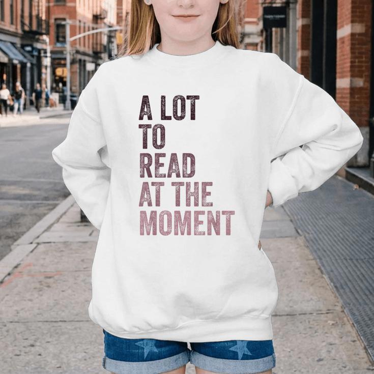 A Lot To Read At The Moment Book Reader Retro Reading Youth Crewneck Sweatshirt